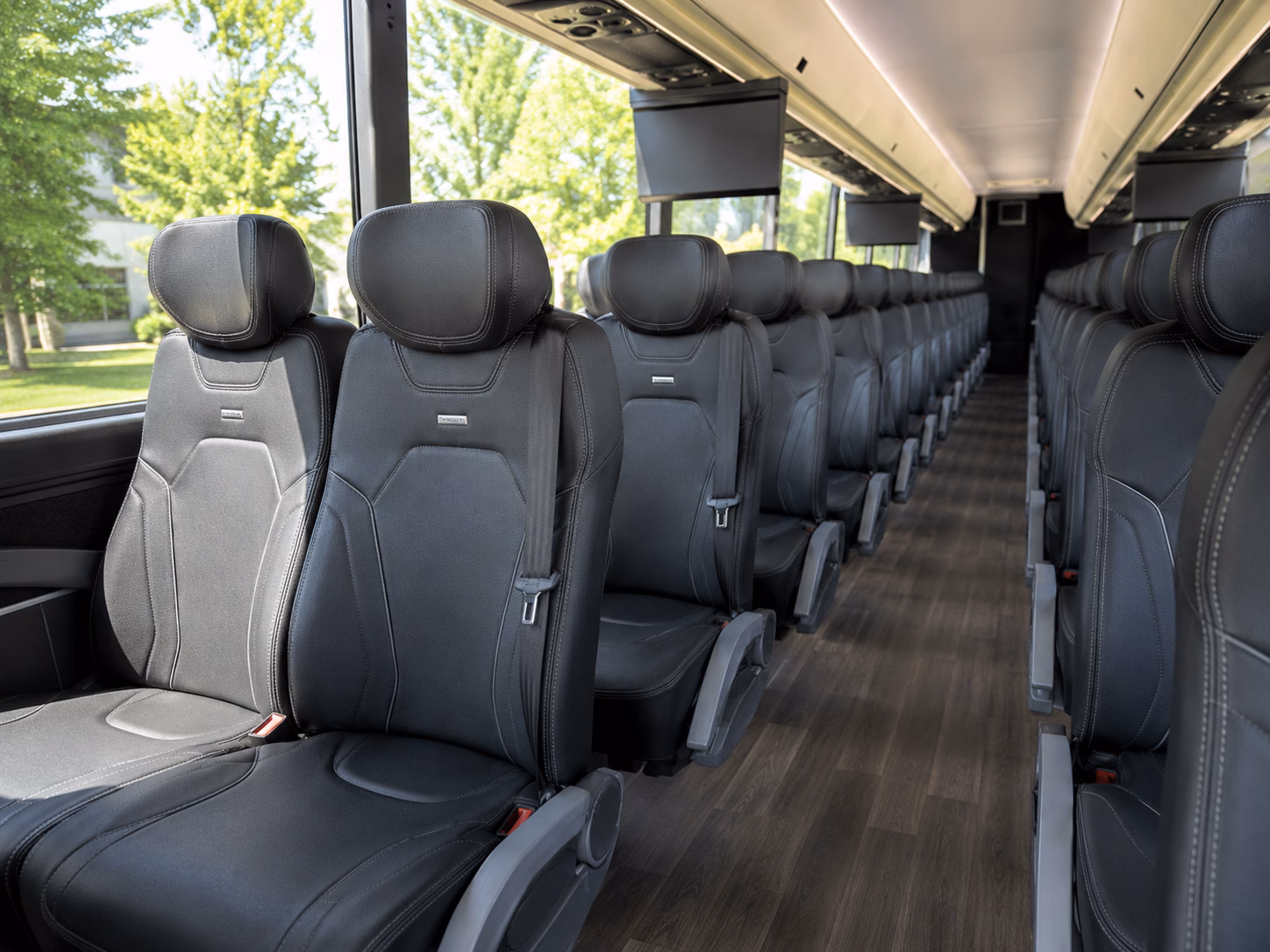 56 passenger charter bus inside