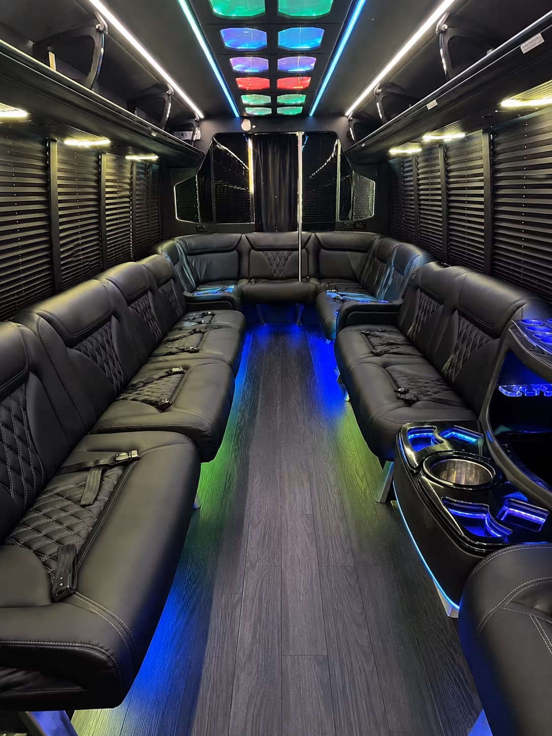 concord 20 passenger party bus interior