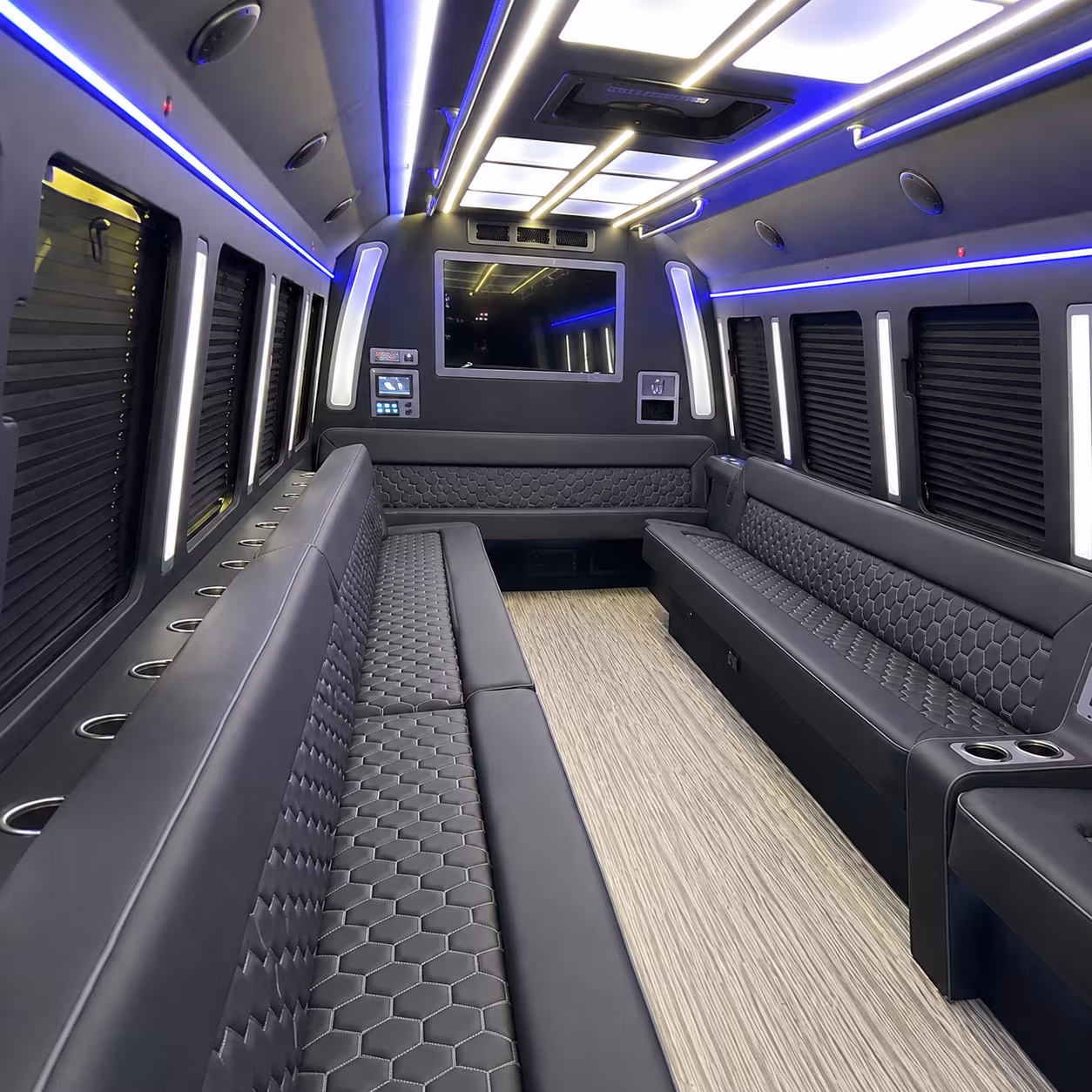 concord 40 passenger party bus inside