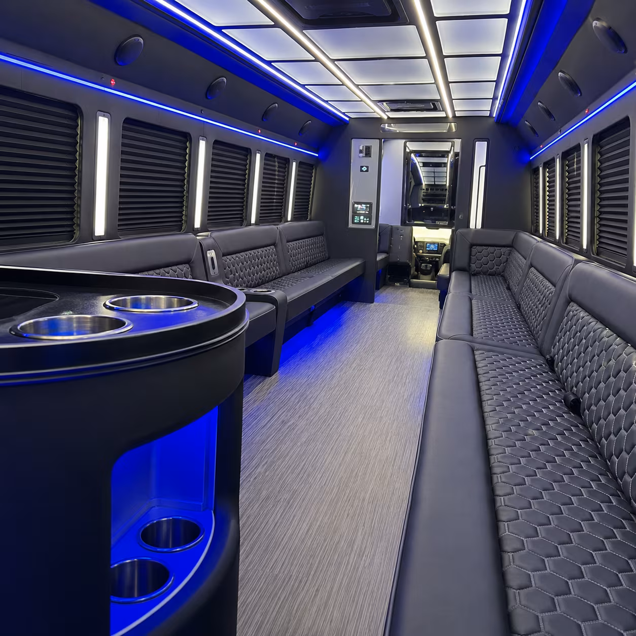 concord party bus rental interior